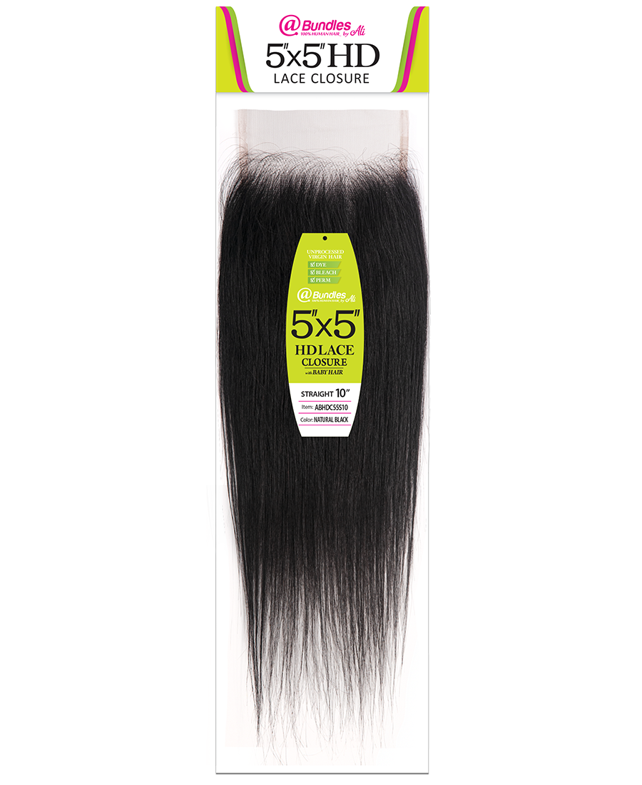 @ 7A Brazilian Bundle 5x5 HD Lace Closure - STRAIGHT