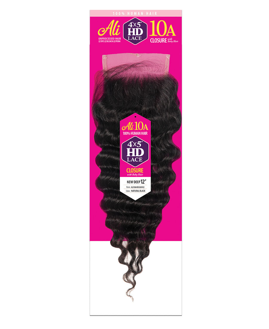 BRAZILIAN BUNDLE HD 4X5 LACE CLOSURE-DEEP WAVE (NEW DEEP)10A