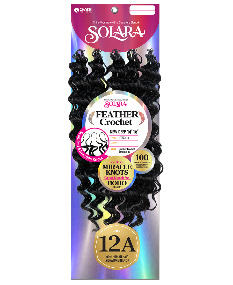 SOLARA SEAMLESS FEATHER CROCHET EXTENSIONS - NEW DEEP 14"-16", 18"-20"