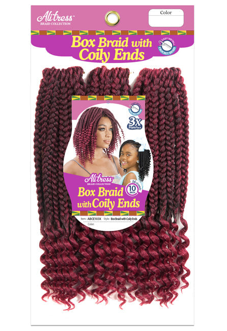 Ali Tress Box Braid with Coily Ends (1/50, 36 strands)