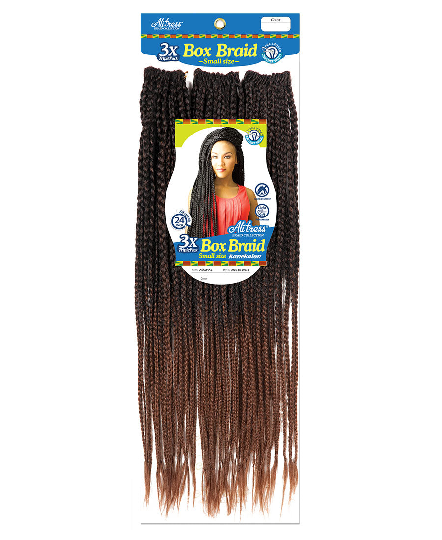 Alitress Box Braid Small 24 inch 3X (1/50, 66 Strands)