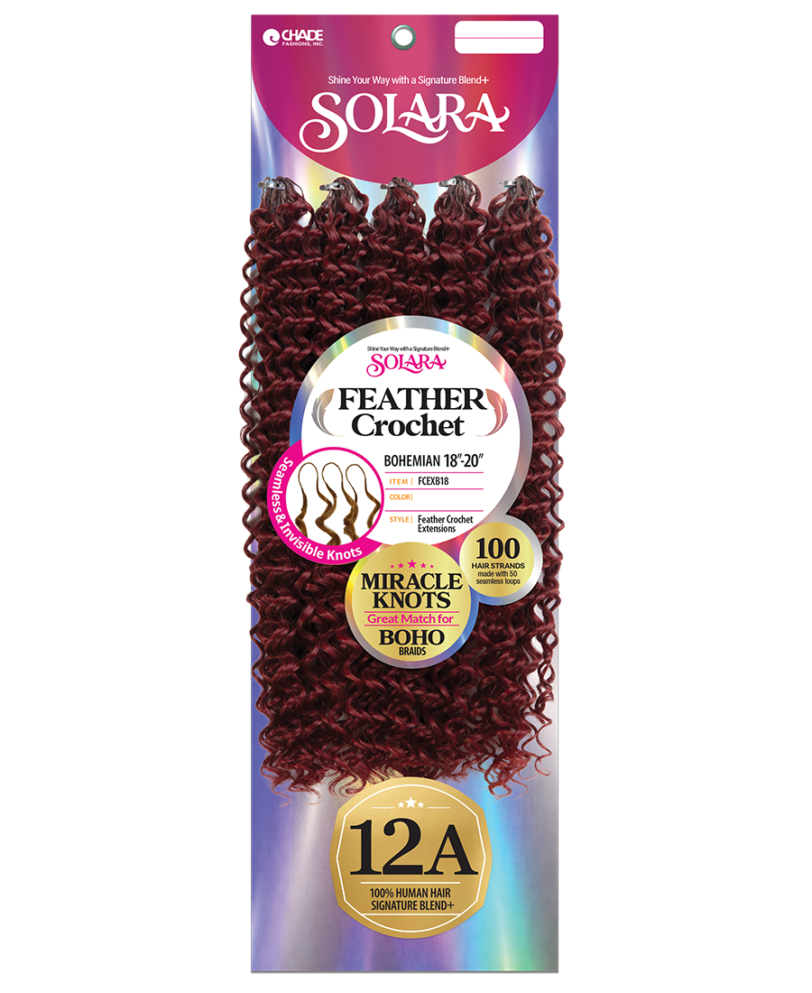 SOLARA SEAMLESS FEATHER CROCHET EXTENSIONS -BOHEMIAN 18"