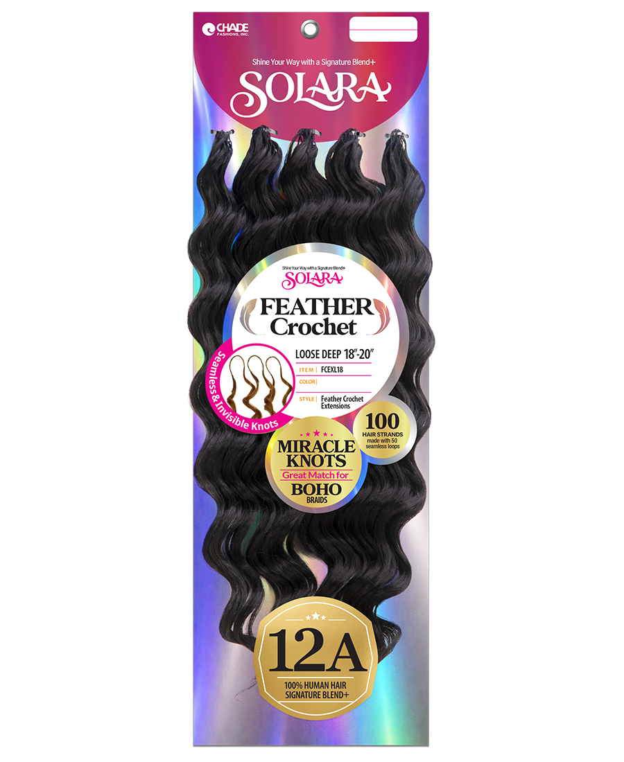 SOLARA SEAMLESS FEATHER CROCHET EXTENSIONS - LOOSE DEEP 18"-20"