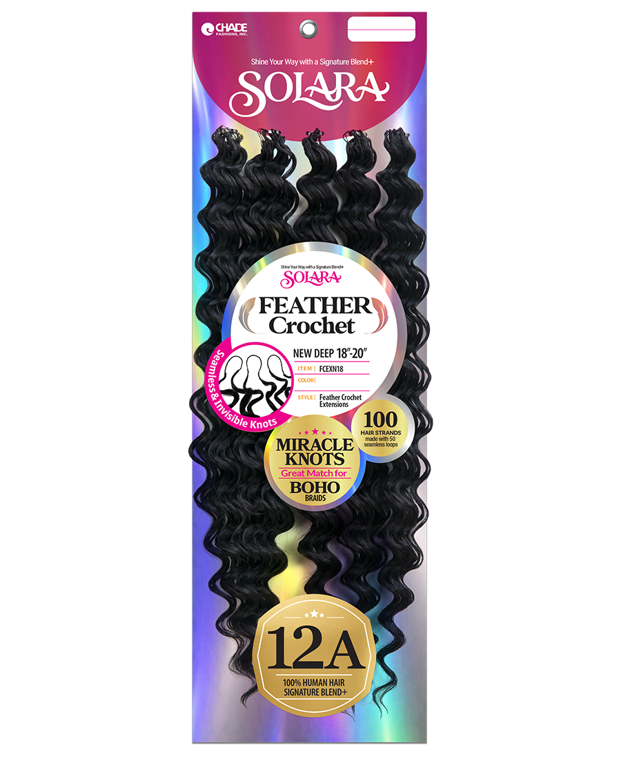 SOLARA SEAMLESS FEATHER CROCHET EXTENSIONS - NEW DEEP 18"-20"