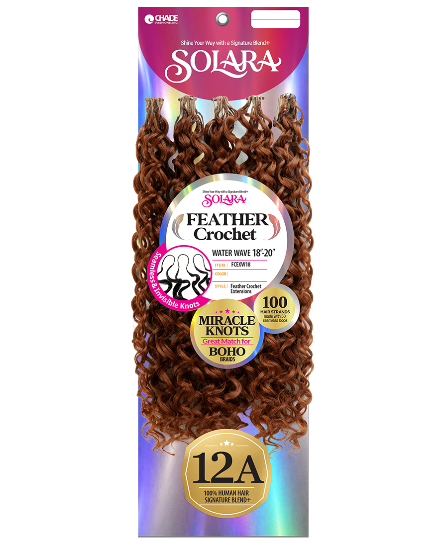 SOLARA SEAMLESS FEATHER CROCHET EXTENSIONS - WATER WAVE 18"